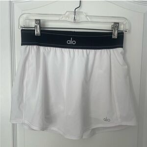 Alo white match point tennis skirt - small